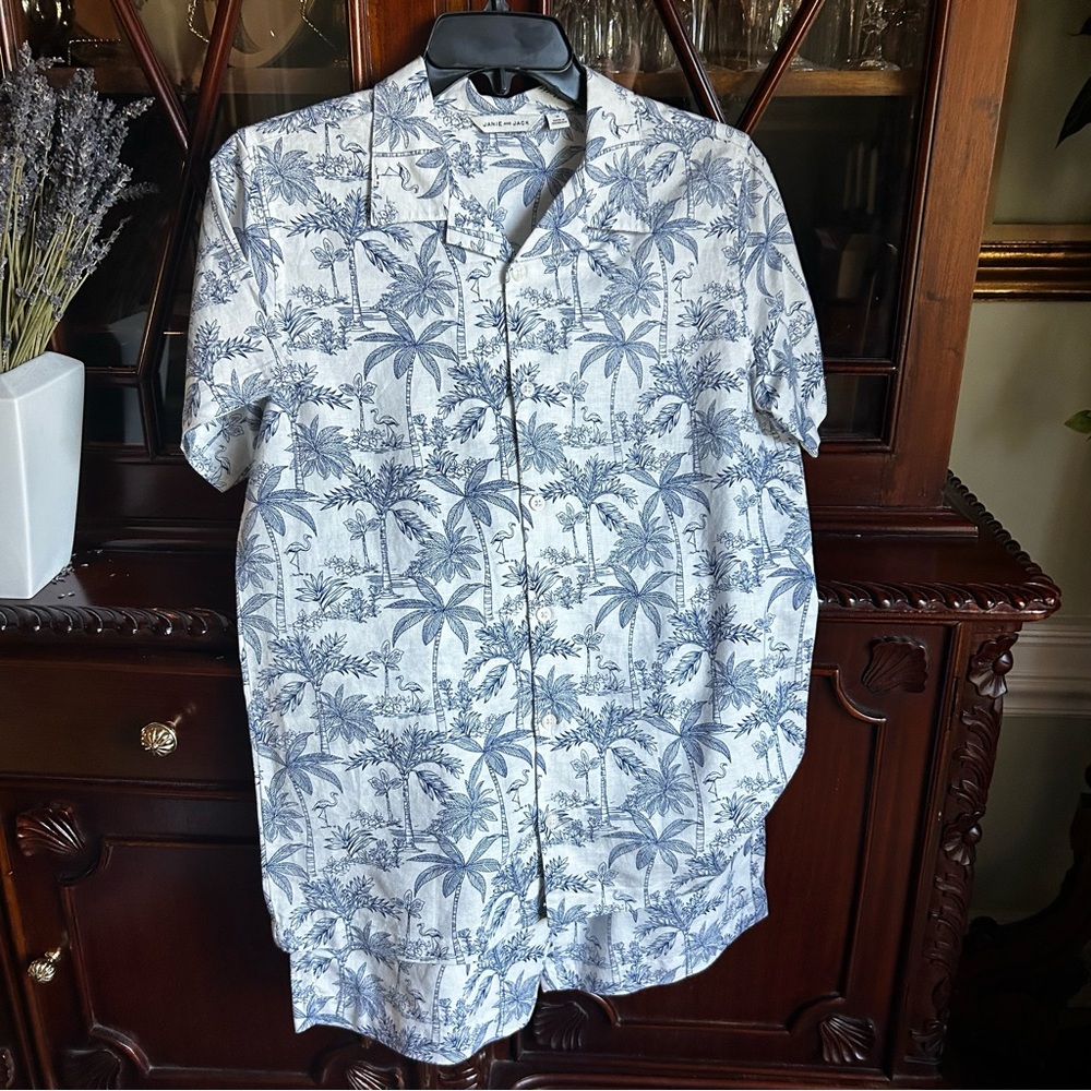 Janie and Jack The Linen-Cotton Cabana Shirt and Shorts Set